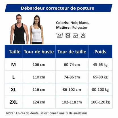 Débardeur Correcteur de posture et gainant - Mixte | Sameo