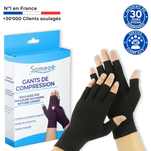 Gants de compression anti-douleurs Noir | Sameo™