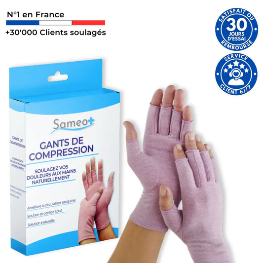 Gants de compression anti-douleurs Rose | Sameo™